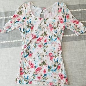 Floral and white shirt